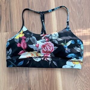 Zyia - Black Hummingbird Print sports bra/swim top